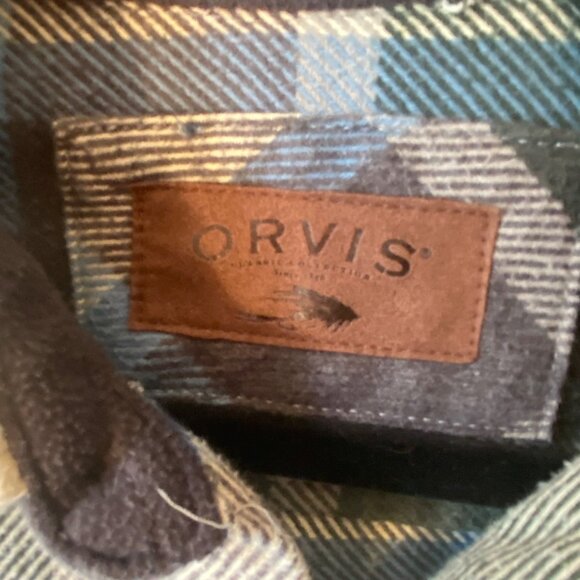 Orvis Pine Street Blue Green Plaid Button-Up Shirt Shacket Jacket Men L - Picture 6 of 9